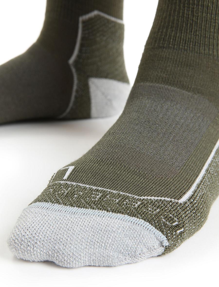 Loden / Blizzard Heather Women's Icebreaker Merino Hike+ Light Mini Socks | USA 1446MQZA